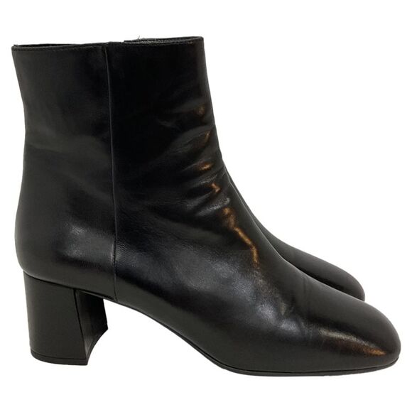Prada Block Heel Ankle Boots in Black Leather - Picture 1 of 12